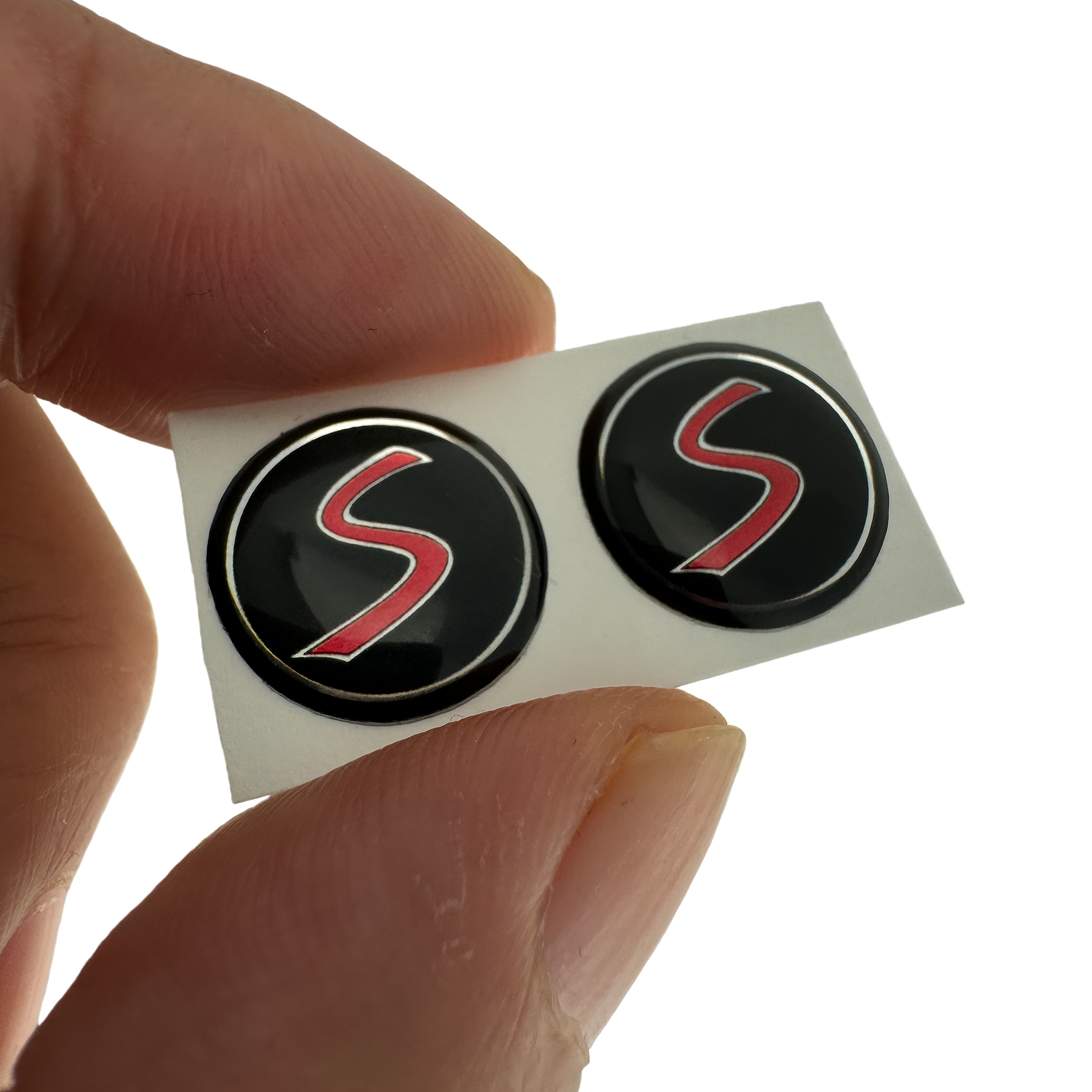 Image of 2pcs Car Stickers S Sports Performance Automotive Badge Emblem Decals For Mini Jcw Vehicles Additions