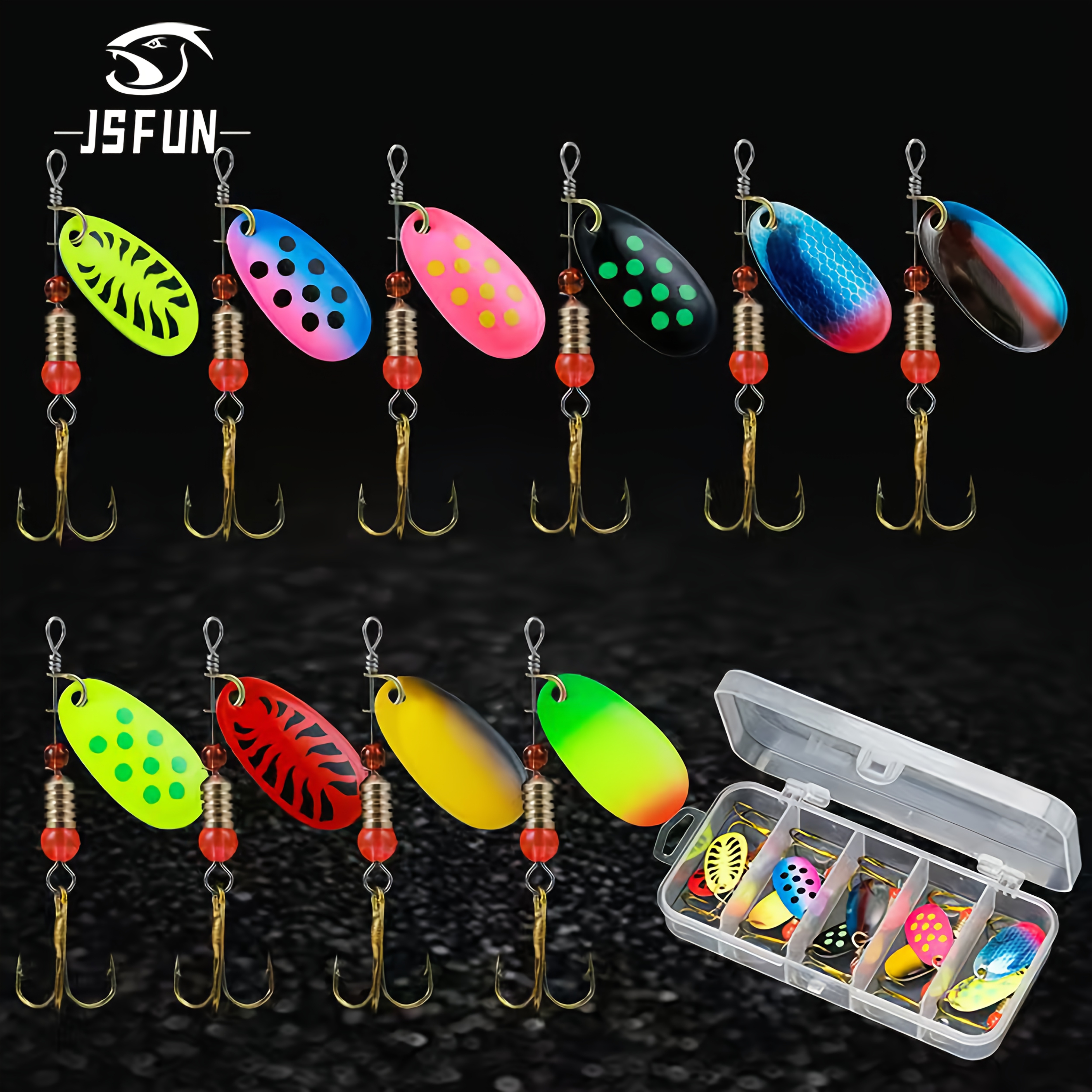 

10pcs Per Box Of Long-distance Lure Set, Multi-colored Electroplated Metallic Spray Lures, Suitable -hook Fishing Baits.