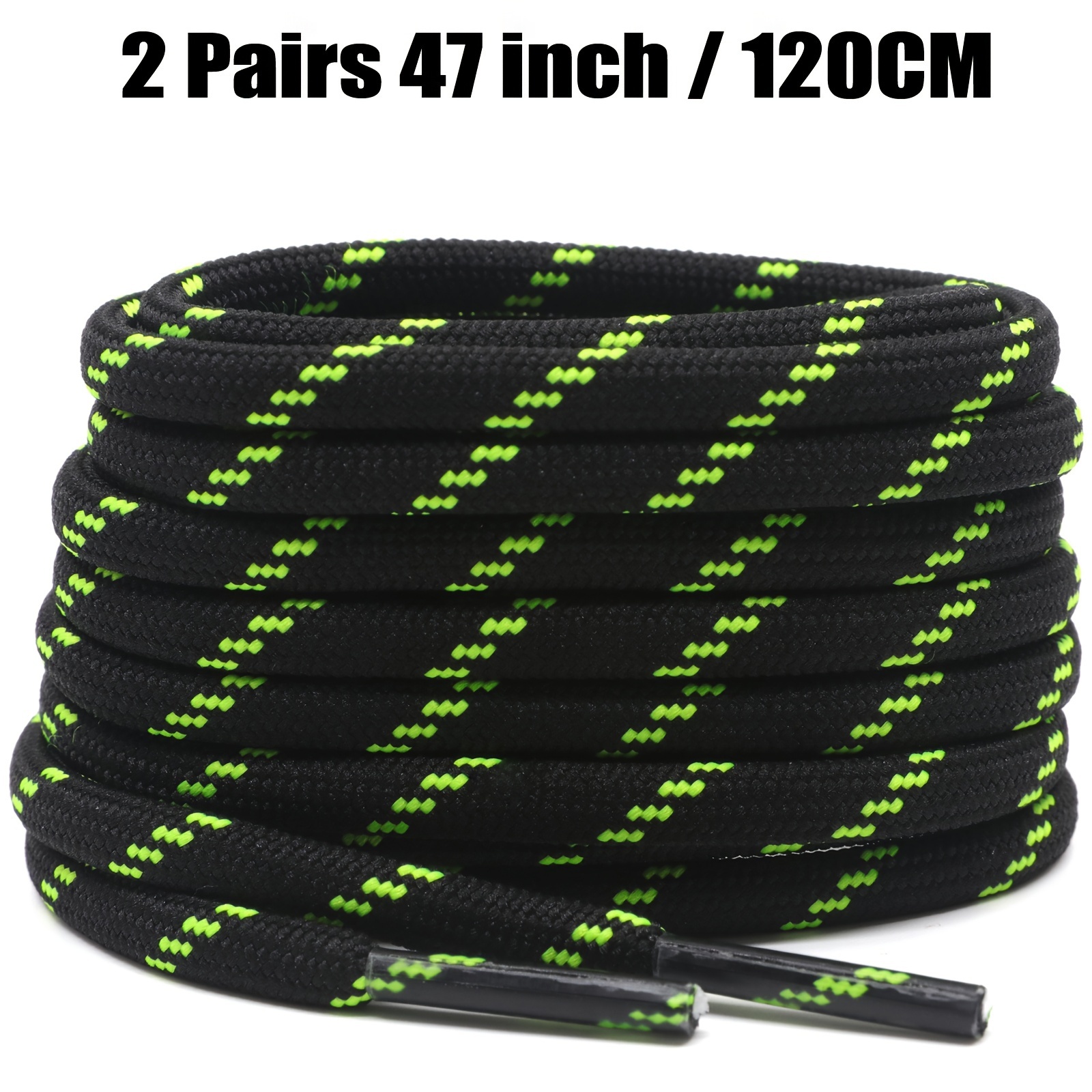 2 Pair Round Shoe Laces - Durable Polyester, Multiple Lengths For Sneakers, Soccer And Boots, Stylish Diamond