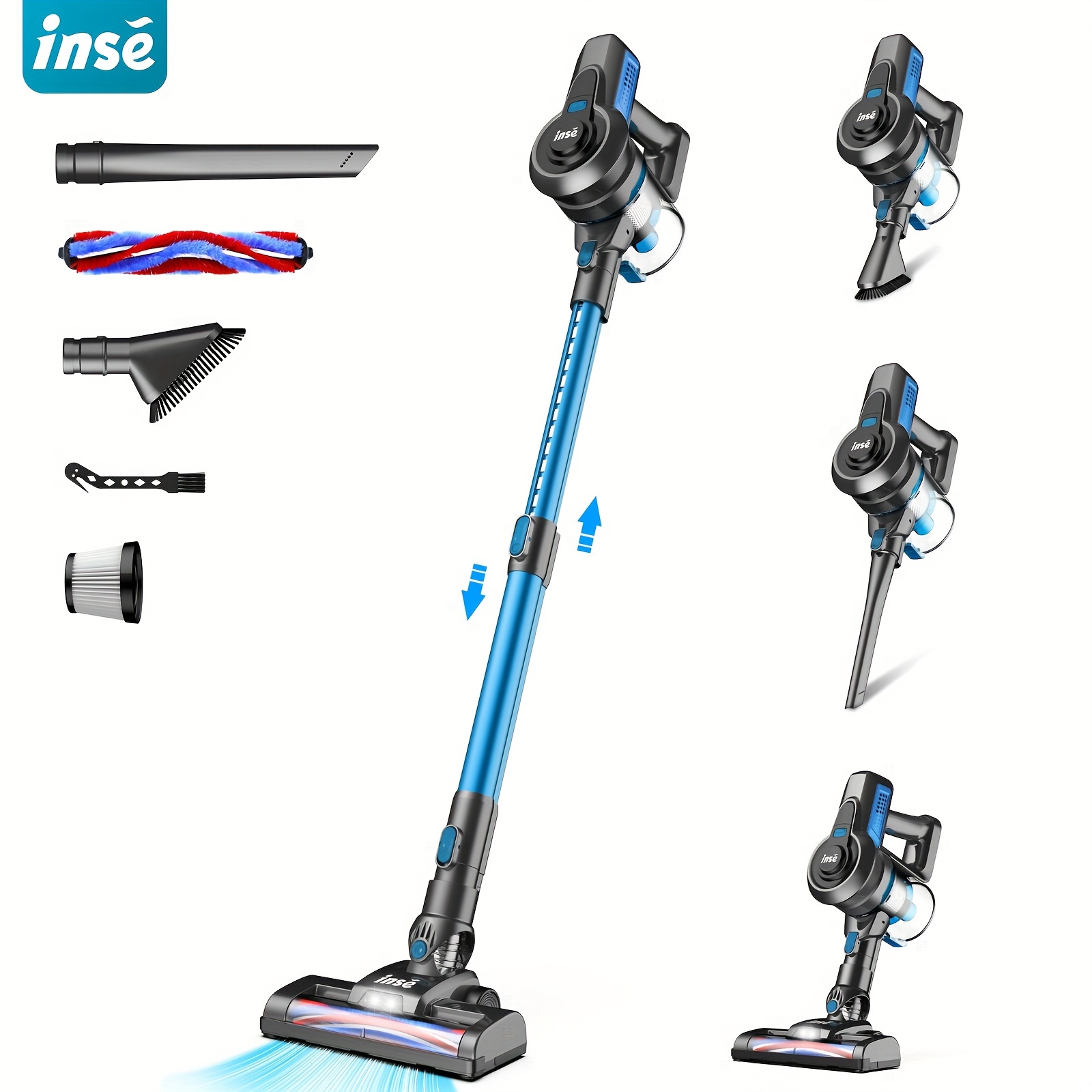 TEMU Inse N650 Cordless Vacuum Cleaner For Home, 24kpa, Up To 45 Mins , Vacuum Cleaner For Home, Hardwood Floor, Carpet And Pet Hair