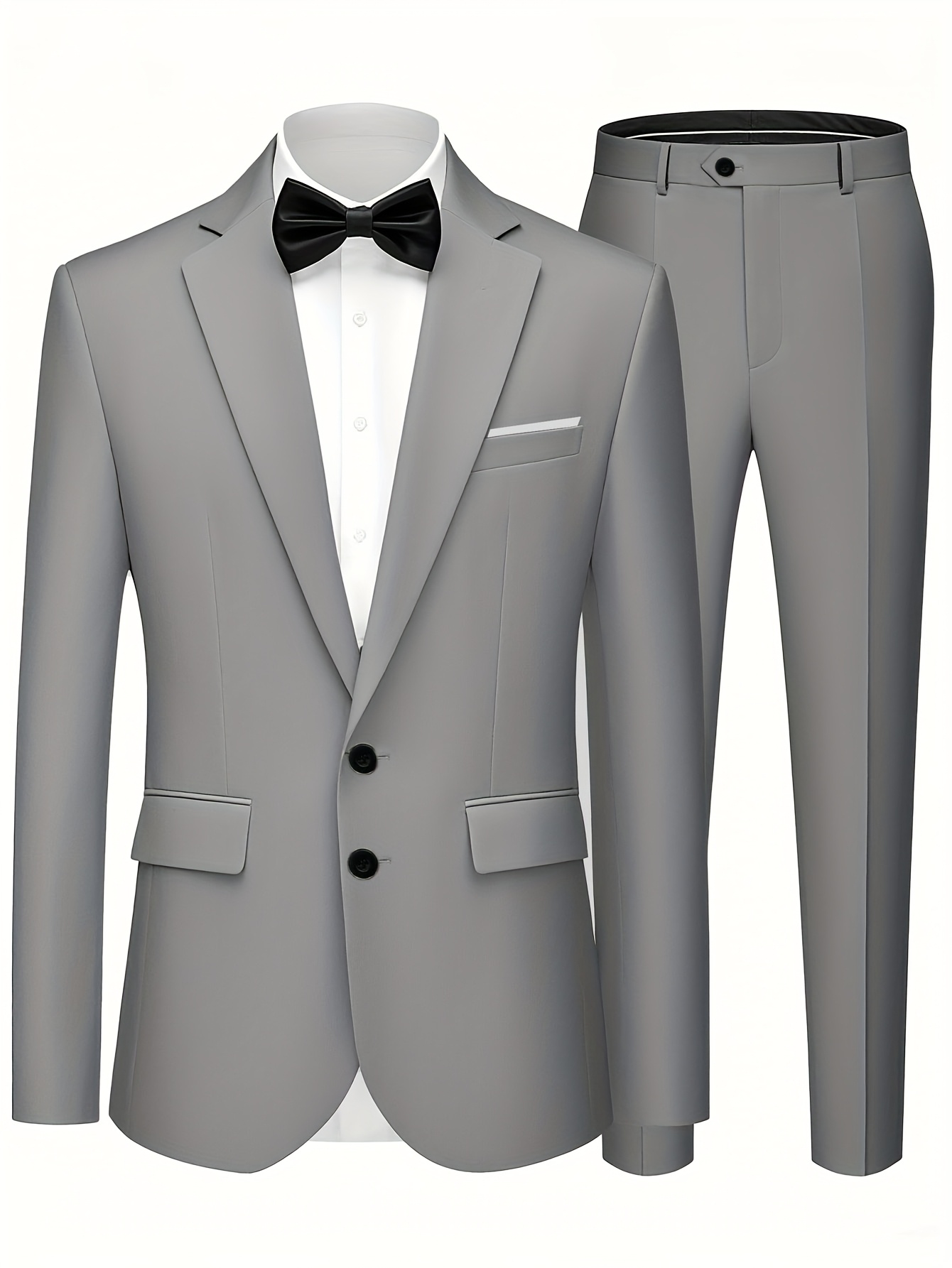 a luxurious classic mens solid color suit set featuring a lapel jacket and trousers regular fit long sleeves and a traditional silhouette   weddings and business meetings made from high quality fabric for   and stylish desig details 5