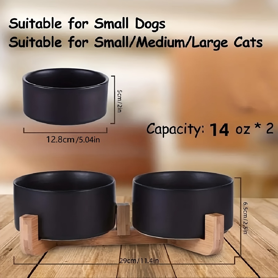 1pc/1set Ceramic Single Bowl And Ceramic Double Pet Food Bowl For Cats - Slip-resistant, , Durable, And Stylish Design For A Mess-free Feeding Experience - Perfect For Your Feline Friend