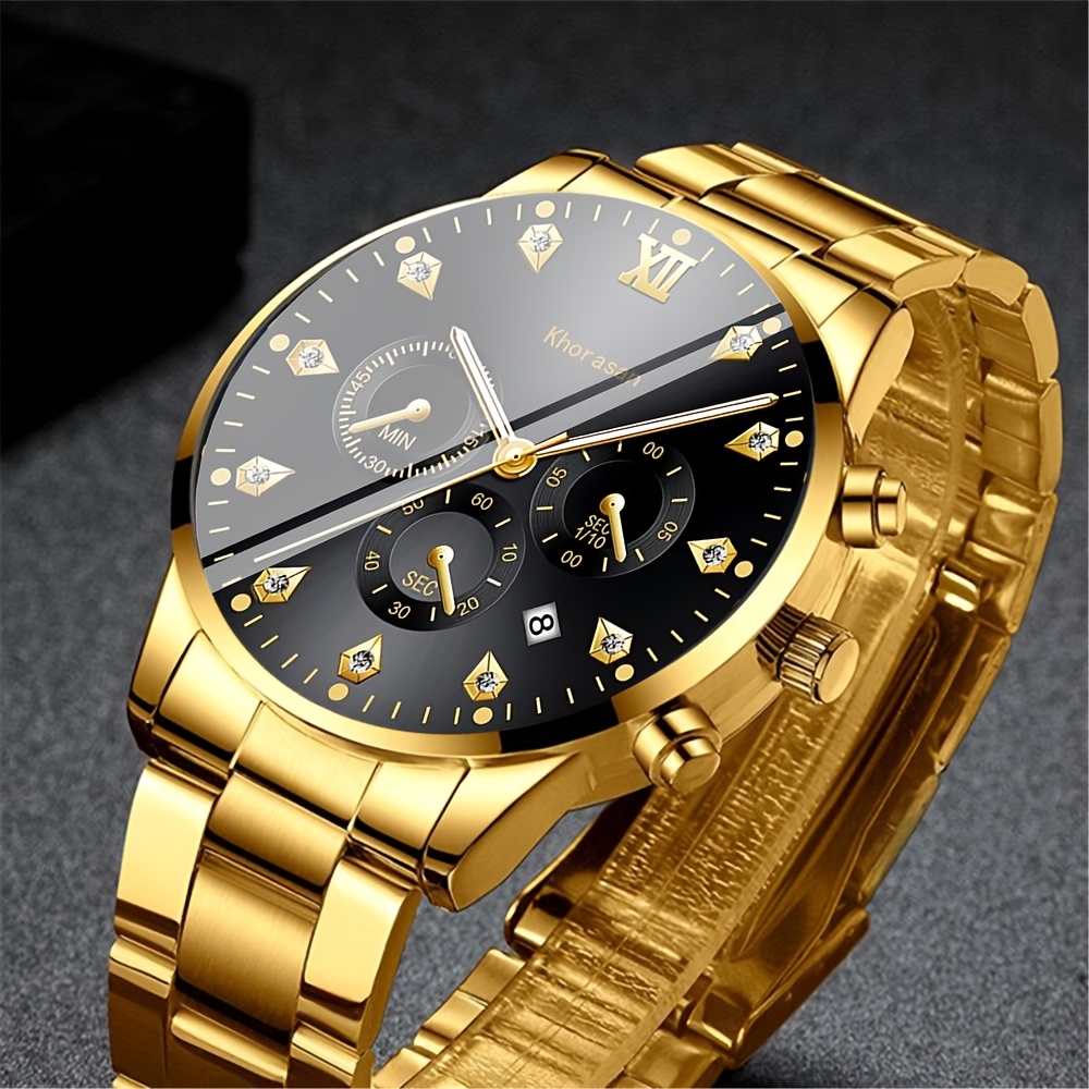 4pcs Fashion Business Style Men's Watch Set