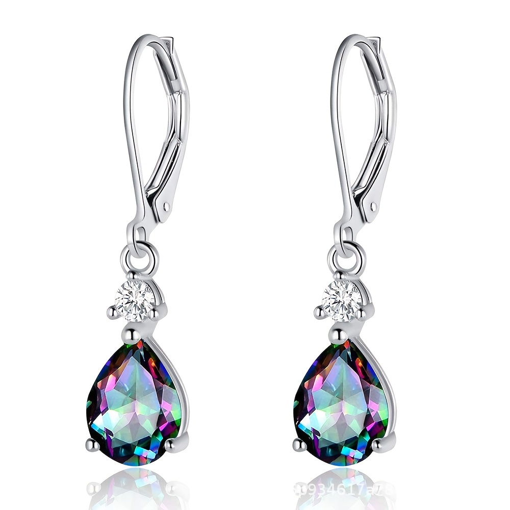 2pc Women's Stylish S925 Zirconia Stud Earrings with Ear Hooks