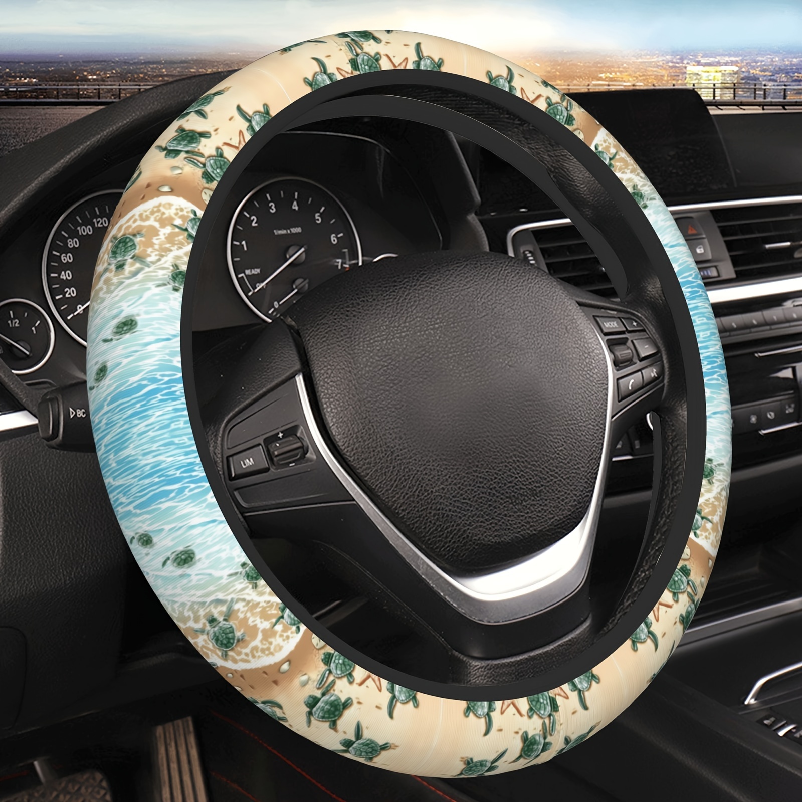 

Beach Turtle Print Steering Wheel Covers Anti Slip Car Accessories Steering Wheel Protector 15 Inch For Cars Vehicle Truck