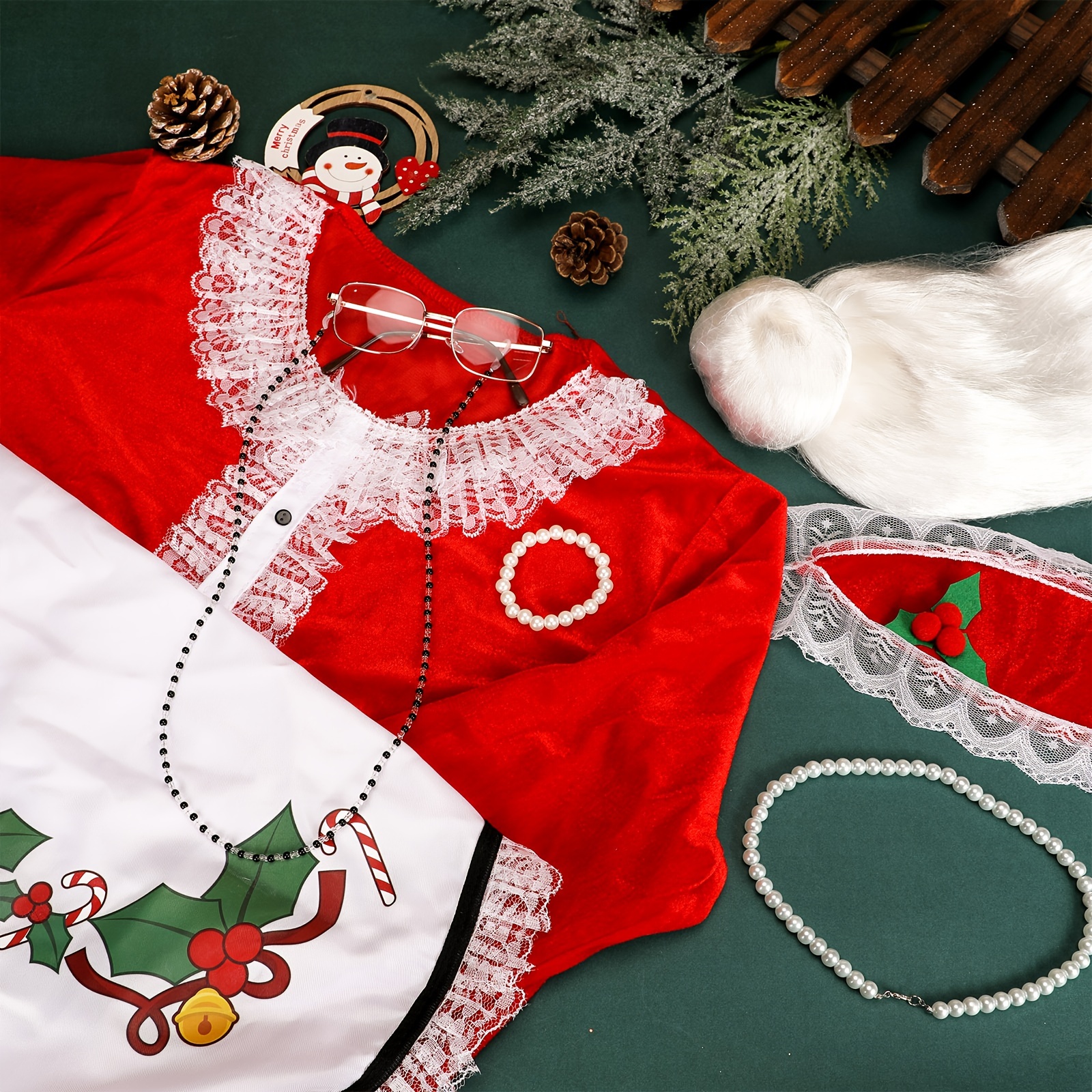white christmas dresses Mrs Santa Claus Outfit Women | Santa Dress