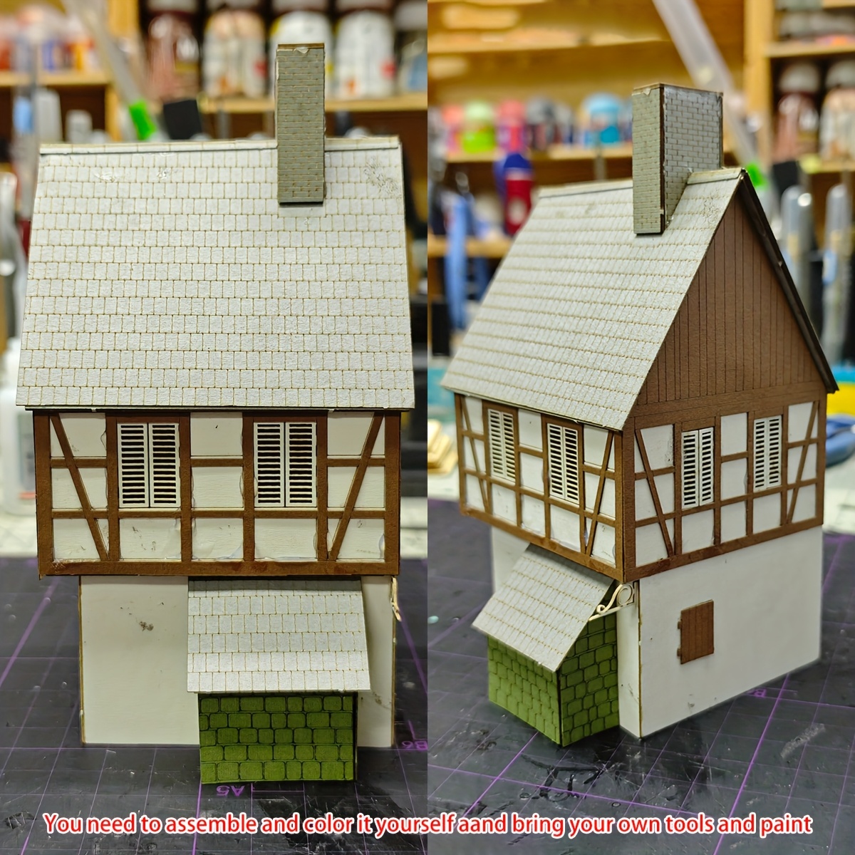 Detached House And Railway Setup Model Kit, Diorama