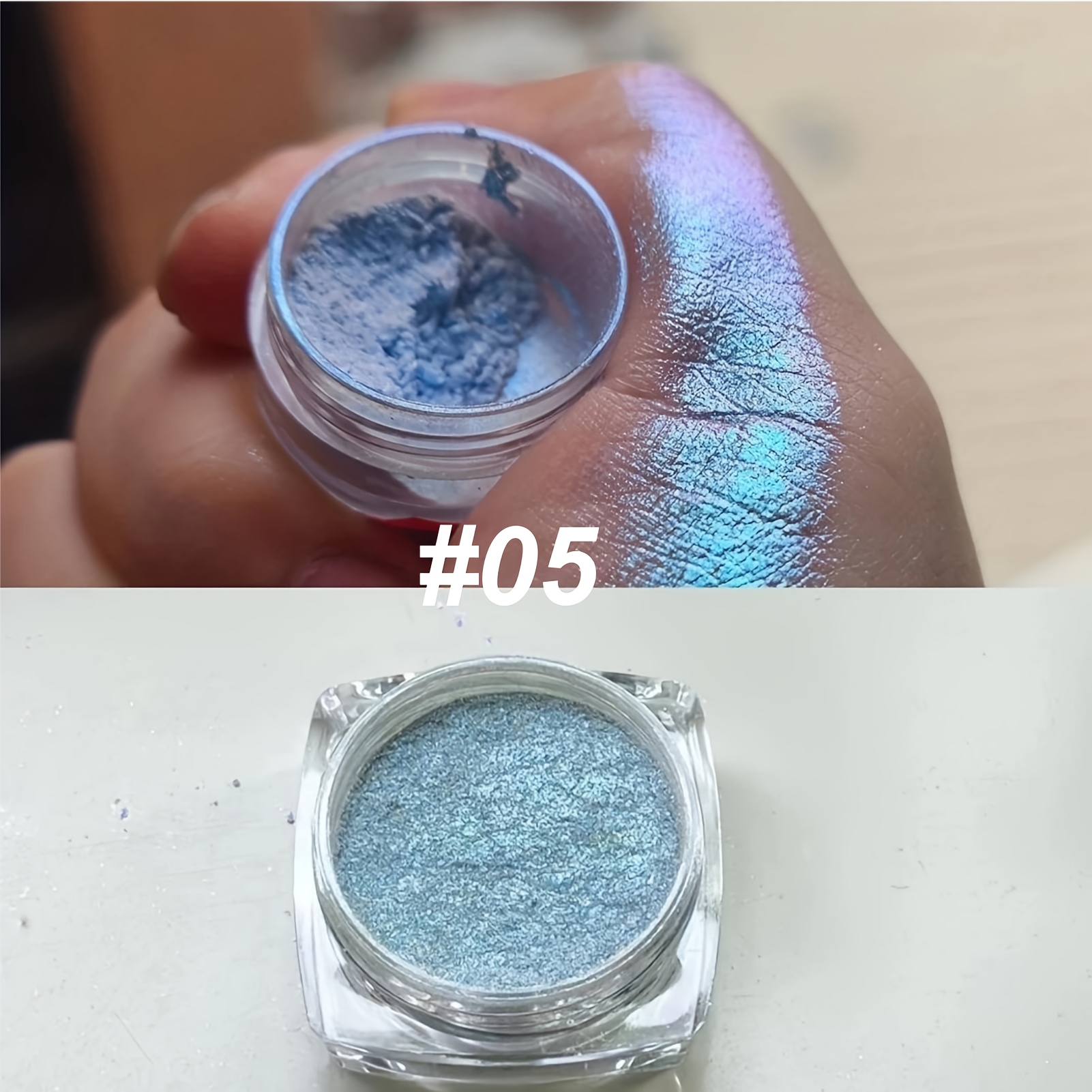 1pc Pecolovers Chameleon Glitter Eyeshadow Powder - Waterproof Longlasting Shimmer Powder Suitable For Music Festival Makeup, Metallic Highlighter With Chorme, Easy To Apply For Looks