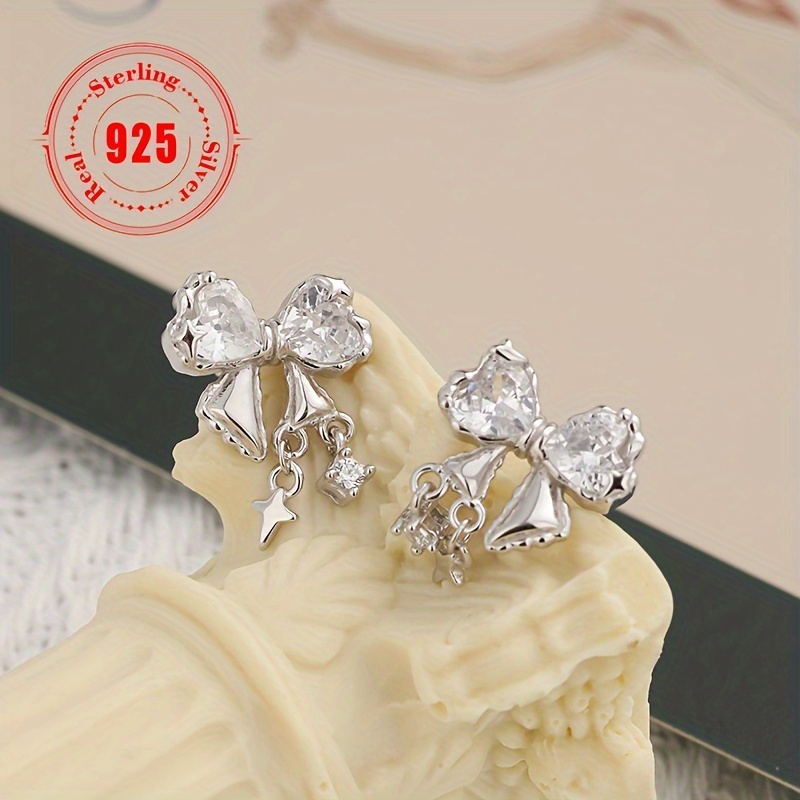 Classic Bow Stud Earrings in 925 Sterling Silver