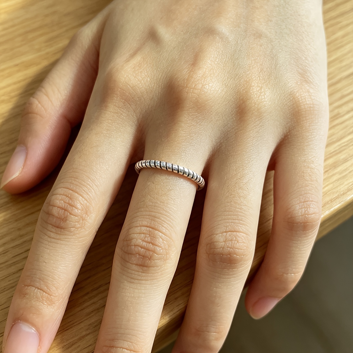 Women's Vintage Finger Wrap Thread Ring, Retro Style