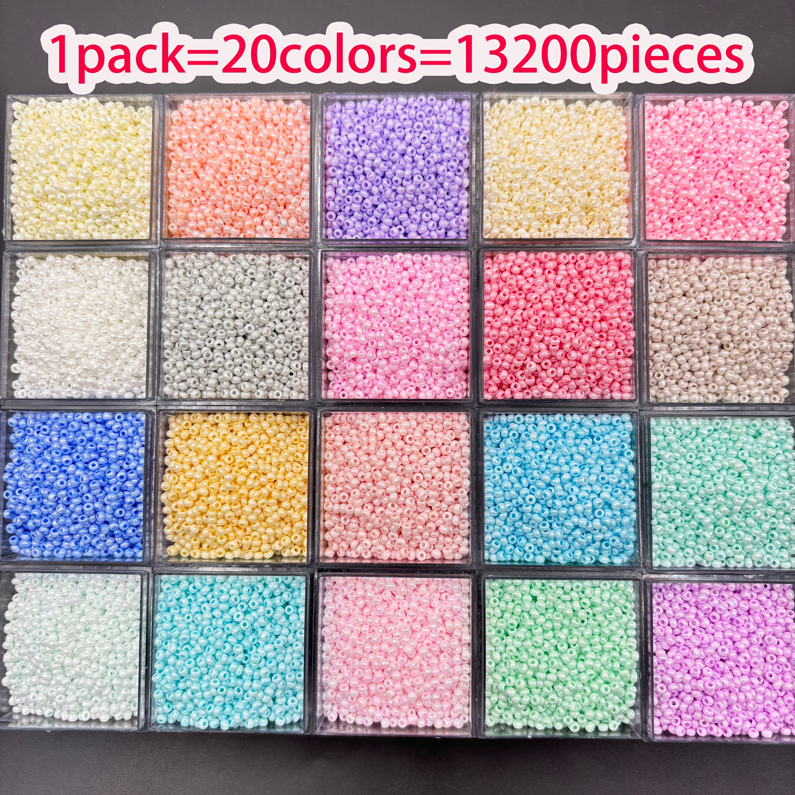 TEMU 13 200 Perles de Verre Élégantes et Uniformes de 1,8 mm Couleurs Décoratives. Idéales pour la Création de Bijoux, l'Artisanat DIY, Main, les et
