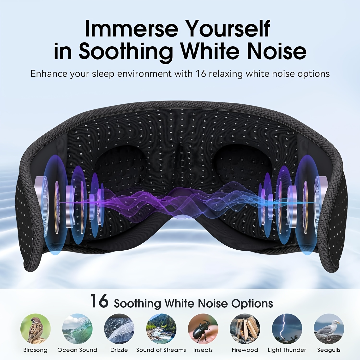 MUSICOZY 5.4 sleep eye mask, a good helper for sleep, the gospel of side sleepers, ergonomic, suitable for lunch breaks, sleeping at night, listening to music, phone calls, men and women applicable