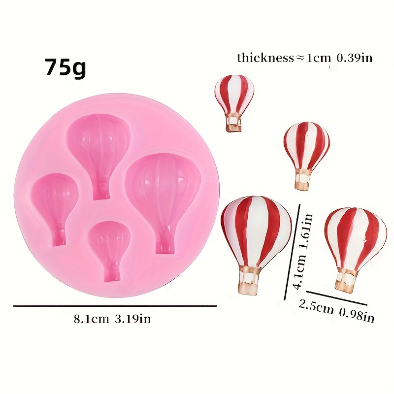 TEMU 1pc, 4 Hot Air Balloon Shaped Silicone Molds, Sugar Flipping Chocolate Molds, Cake Decoration, Dry Perth Baking Tools