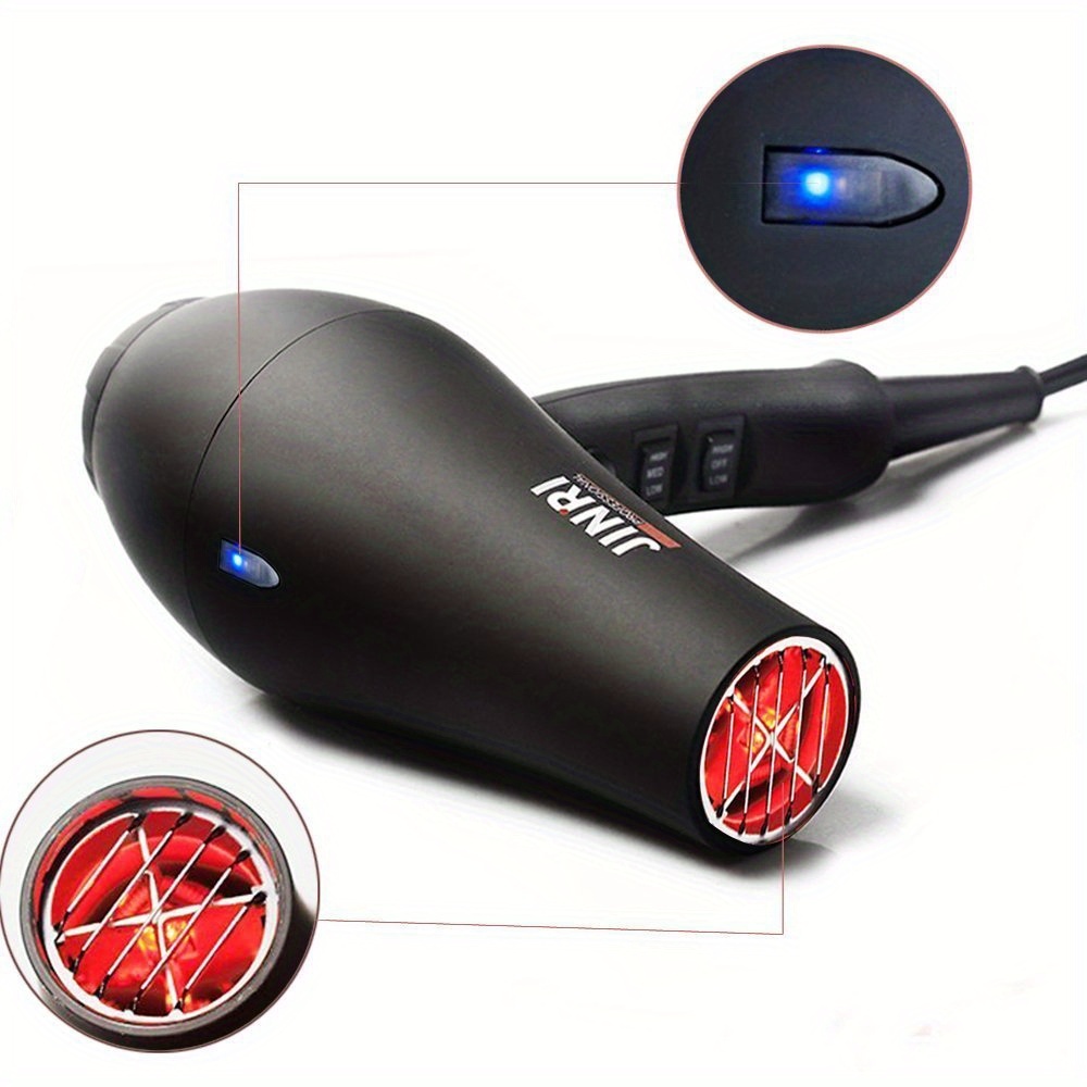 Secador de pelo de 1875W, Secador profesional iónico negativo, Secadores de pelo ligeros de bajo ruido con motor CC, difusor, concentrador y peine