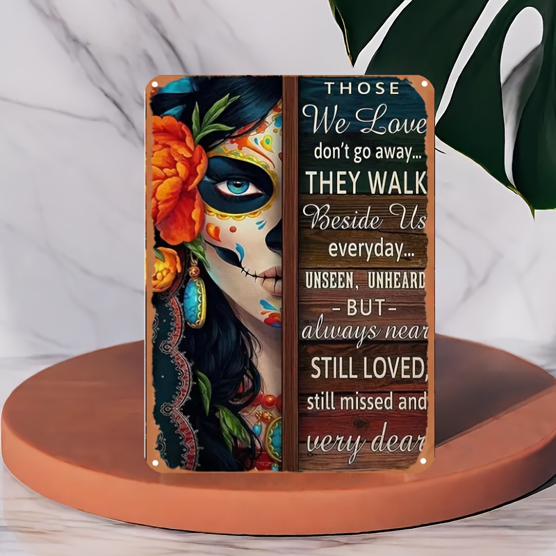 

Sugar Girl Wall Art: Vibrant Day Of The Dead Themed Artwork - Perfect For Living Room Home Decor, No Frame Required