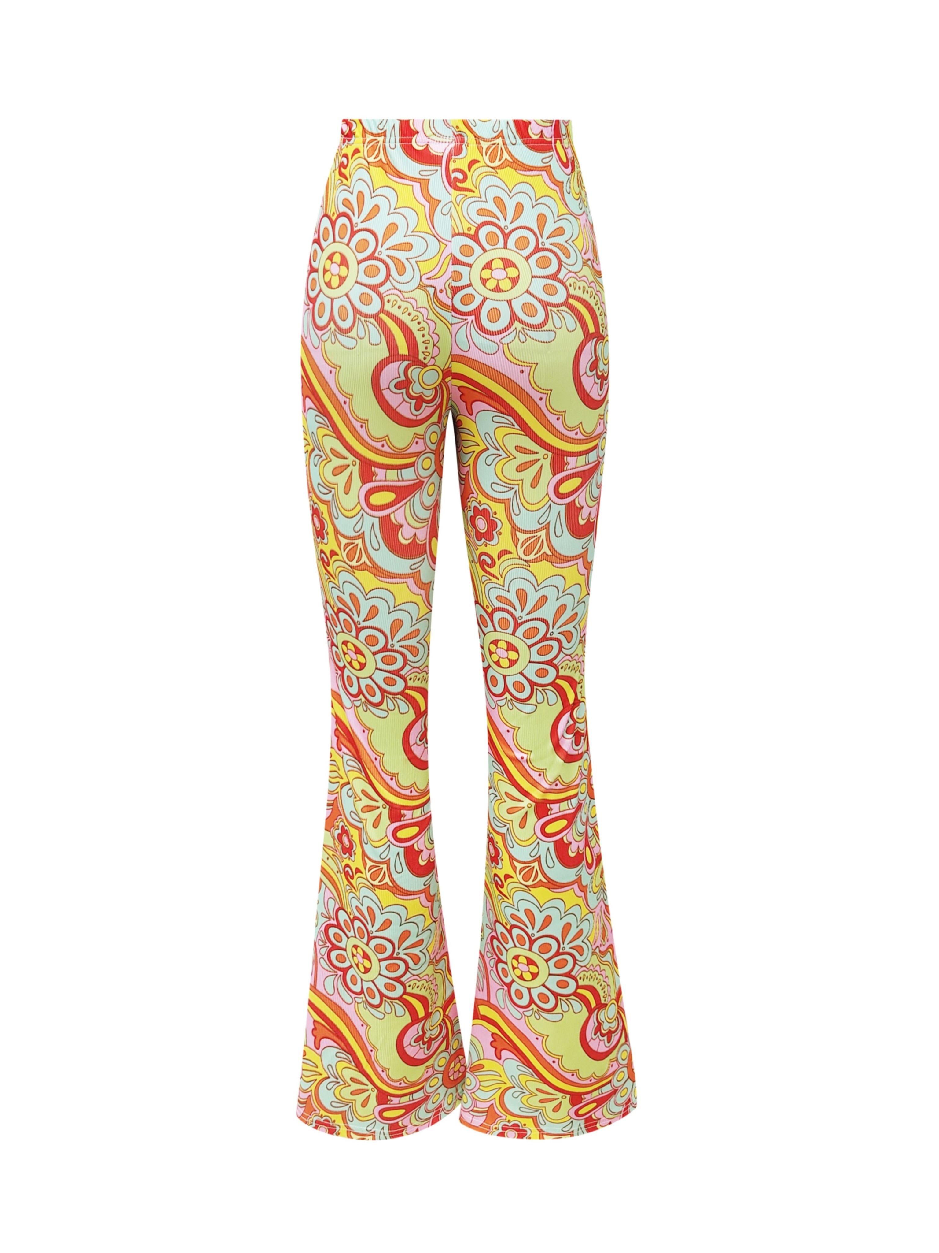  Flare Pants for Women Floral Bell Bottom 70s Hippie