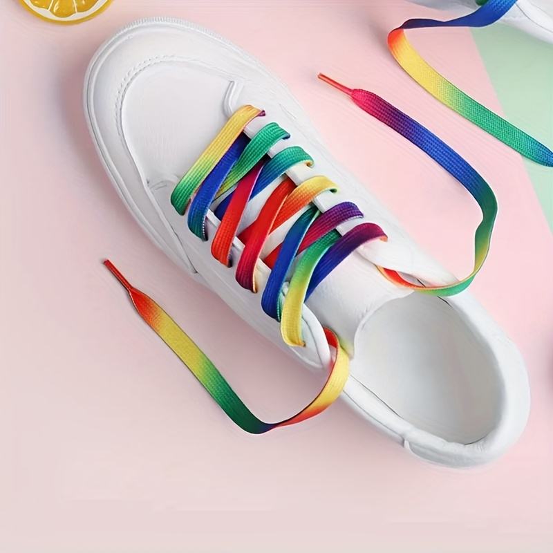 

6 Pairs(12pcs), 47.24inch Shoelaces, Rainbow Gradient Color Shoelaces.