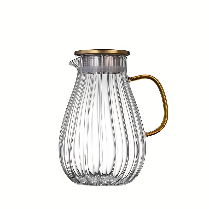 E-shop Großes Fassungsvermögen (1800ml/60.87oz) Borosilikatglas- - Thermisch Schockresistent, Elegantes Teekannen-Design mit Deckel & Griff für