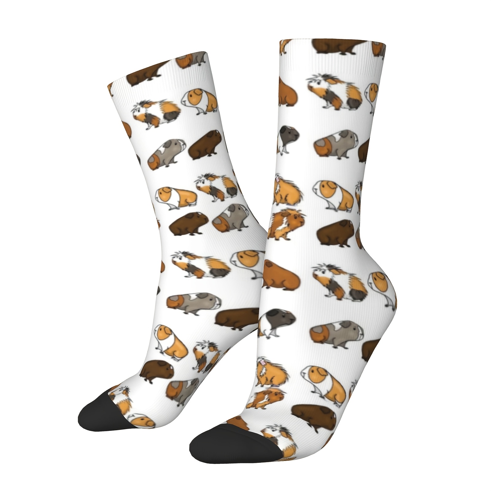 TEMU A Pair Of Trendy Mid-calf Cartoon Guinea Pig Socks