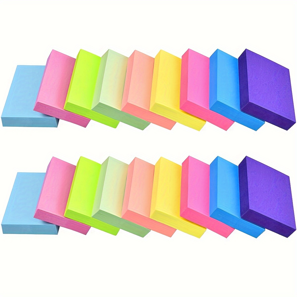 

9/18pcs Sticky Notes Bright Colors Self-stick Note Pads, 9 Colors Bulk Sticky Memo Pad For School, Office, Meeting