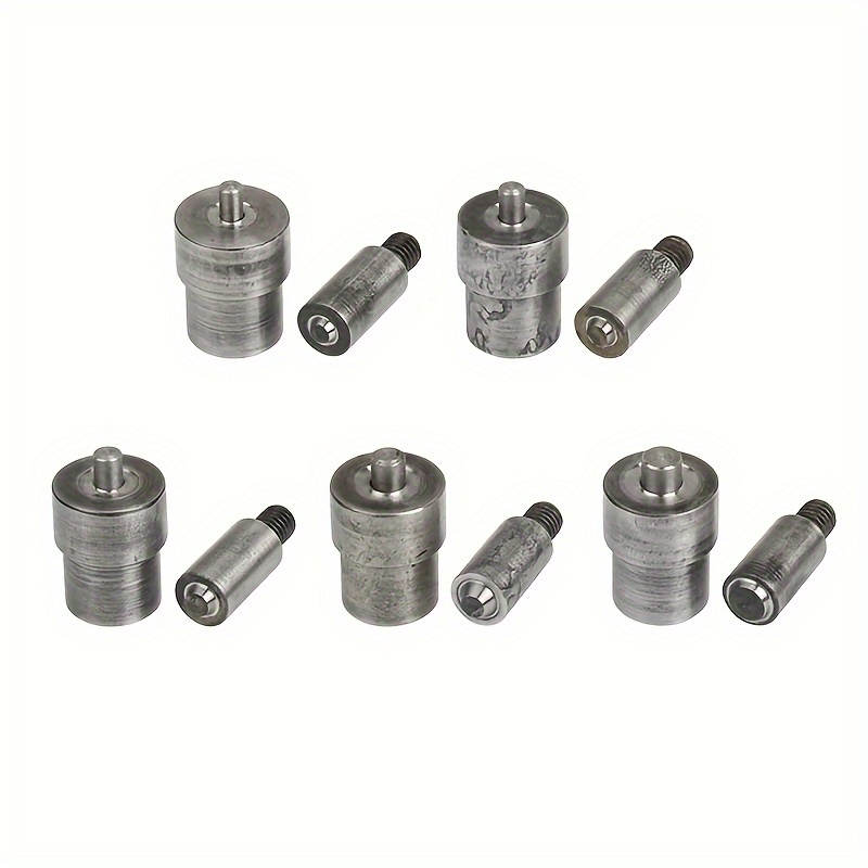 Dies For Setting Eyelet Grommet Fasteners With A Hand Press Machine - Includes 5 Sets For Inner Sizes Of 5mm, 6mm, 8mm, 10mm, And 12mm