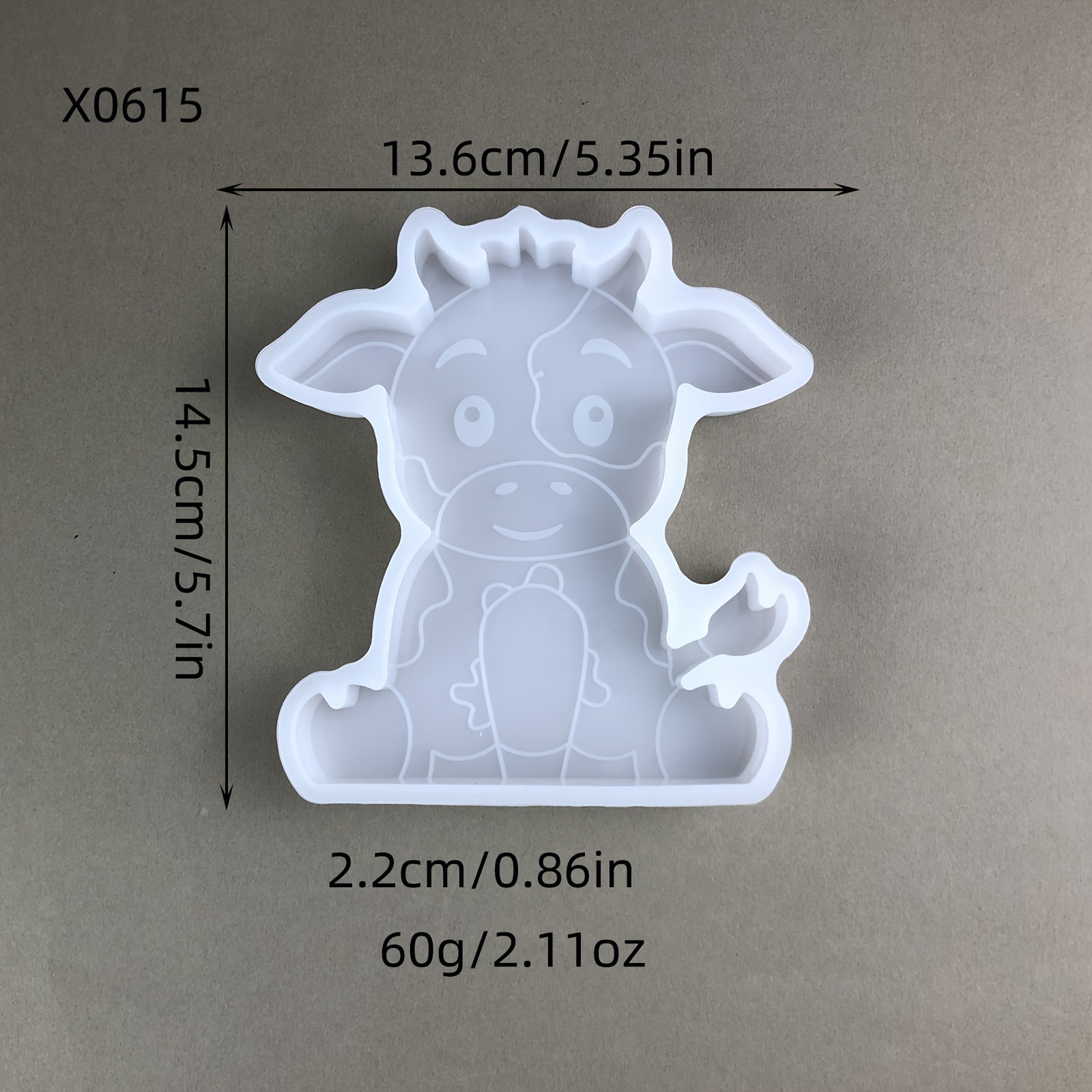 Image of Resin Casting Molds, Cartoon Cow Decoration Mold, Diy Scented Candle Resin Plaster Tabletop Decoration, Animal Cow Decoration Manual Silicone Mold.