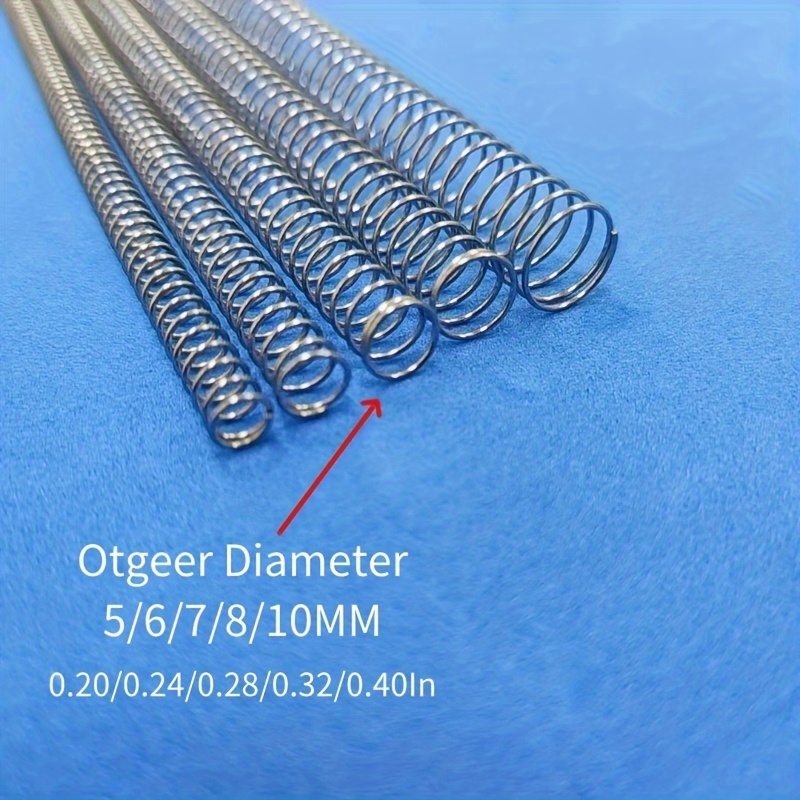 

304 Stainless Steel Compression Spring, 0.6mm Wire Diameter, 5/6/7/8/10mm Outer Diameter, 305mm Free Length, Suitable For Diy And Home Repair