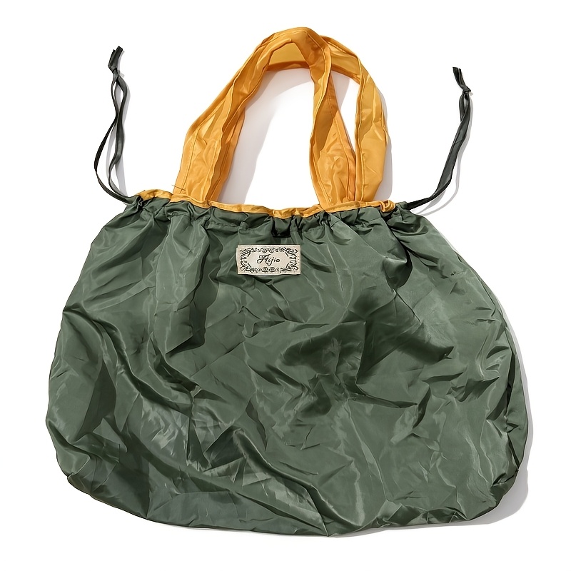 TEMU Large-capacity Foldable Tote Bag Available In 4 Different Colors, Reusable Nylon Grocery Shopping Bag With Adjustable Straps, Leak-proof Storage