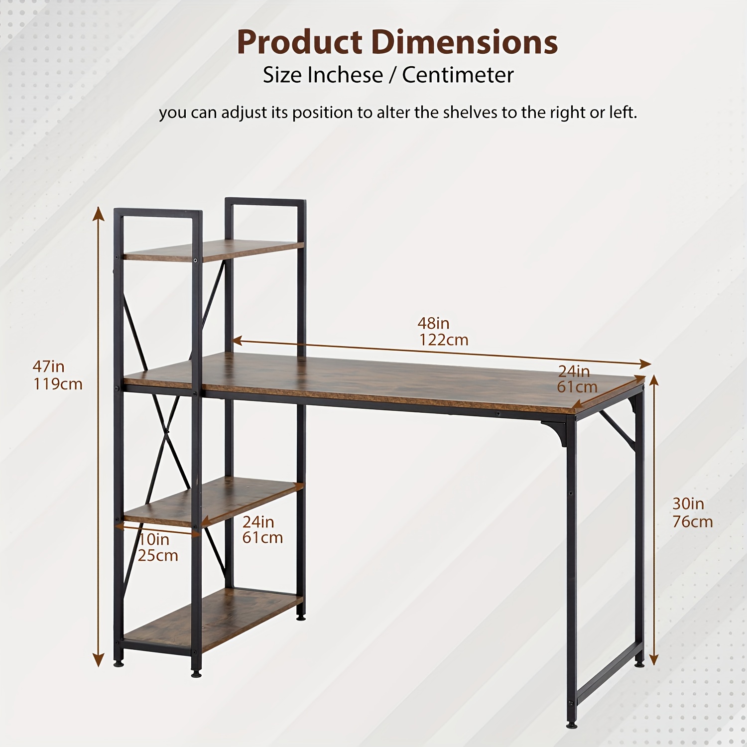 TEMU Home Desk, Computer Desk, Sturdy Home Desk Study Desk, Modern Minimalist Style Desk With Storage Shelf