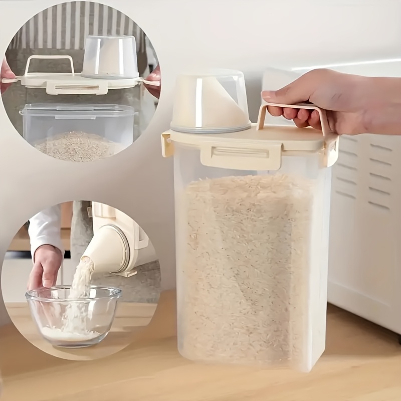 Airtight Food Storage Container with Lid - Leakproof, Moisture-Proof Kitchen Organizer for Grains, Nuts, Flour & Rice - Durable PE Material