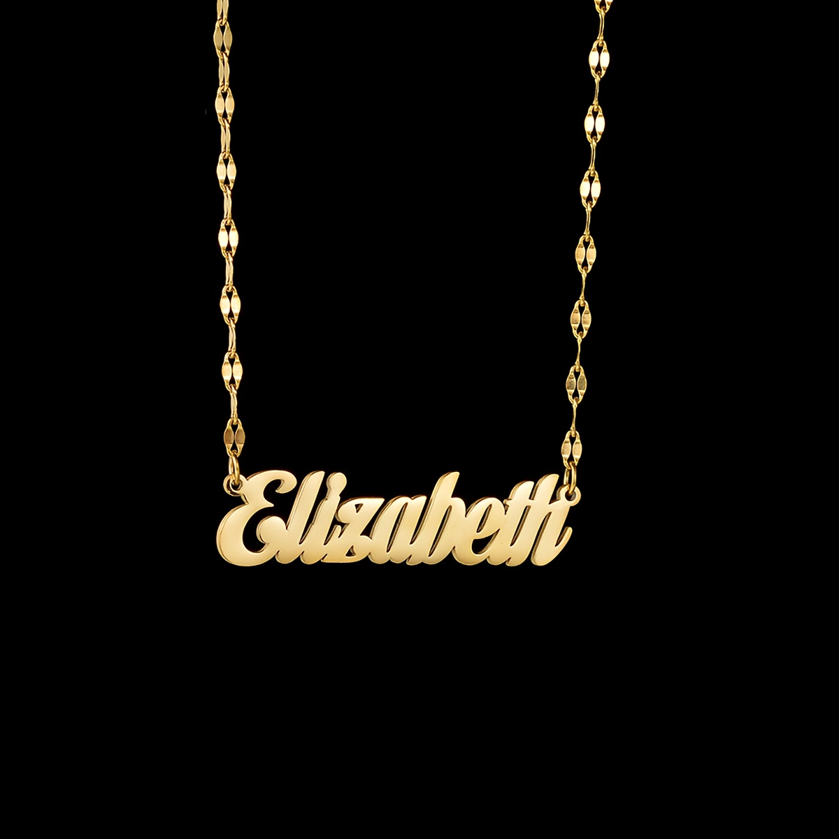 TEMU (customized Information Can Letters; Translated )1pc Custom Name Lip Chain Necklace, Ladies Elegant Personalized Nameplate Choker; Stainless