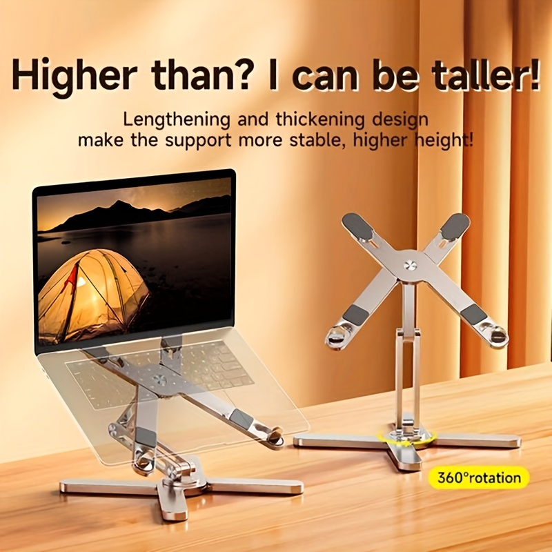 

Foldable Laptop Stand 360° Notebook Table Aluminum Alloy Holder Portable Book Tablet Bracket With Heat Dissipation