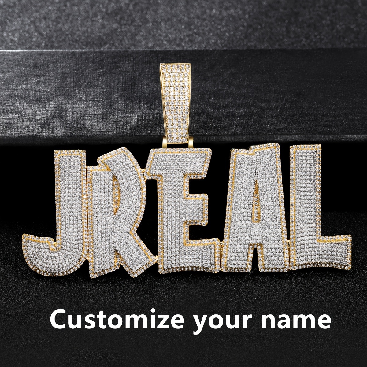 

(custom-made Products) Custom Name Necklace Ice Chain Personalized Initial Pendant Necklace A-z Nameplate Letter Pendant