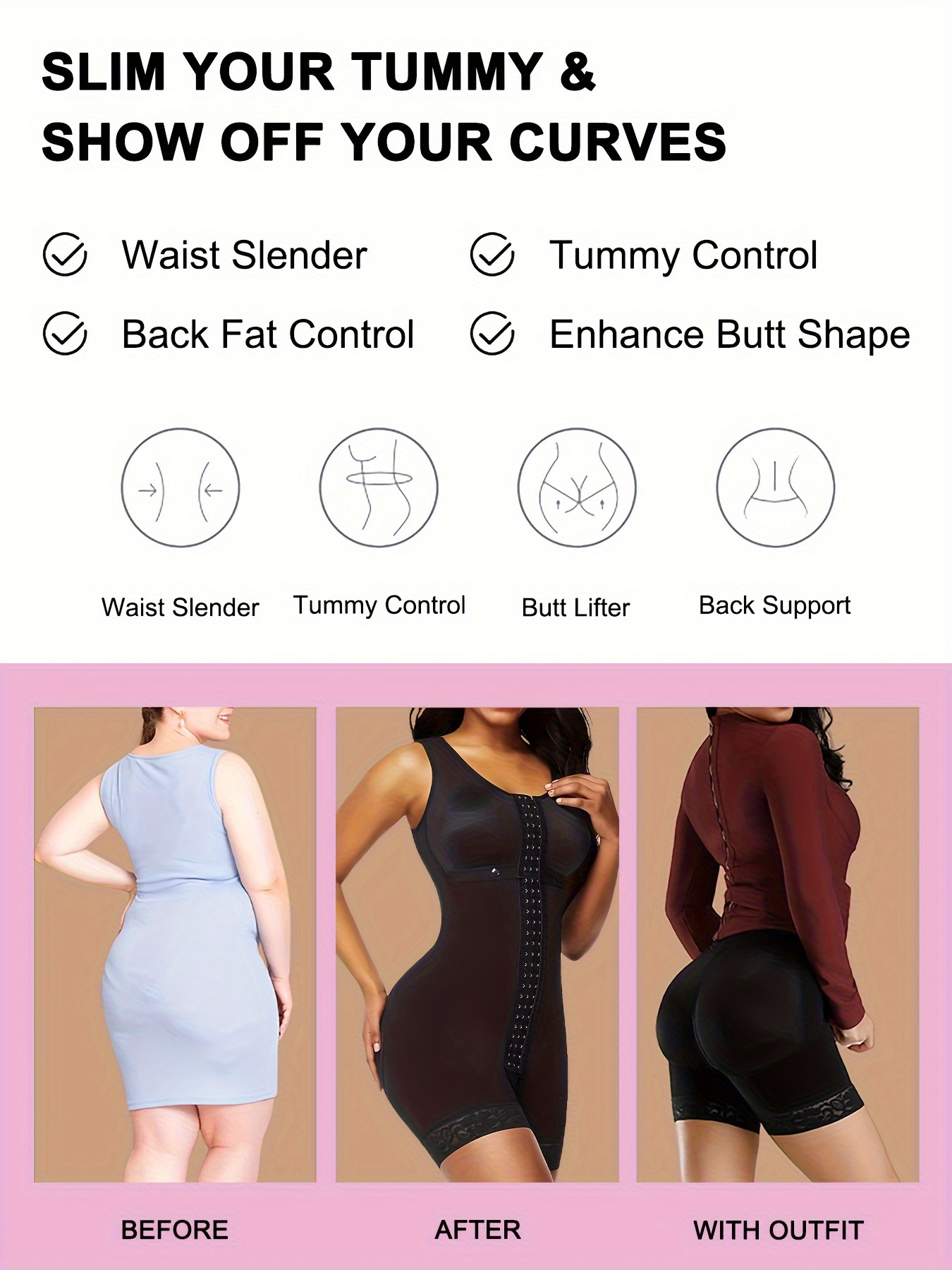 Women s Plus Size Bodysuit Shaper Open Waist Temu Australia