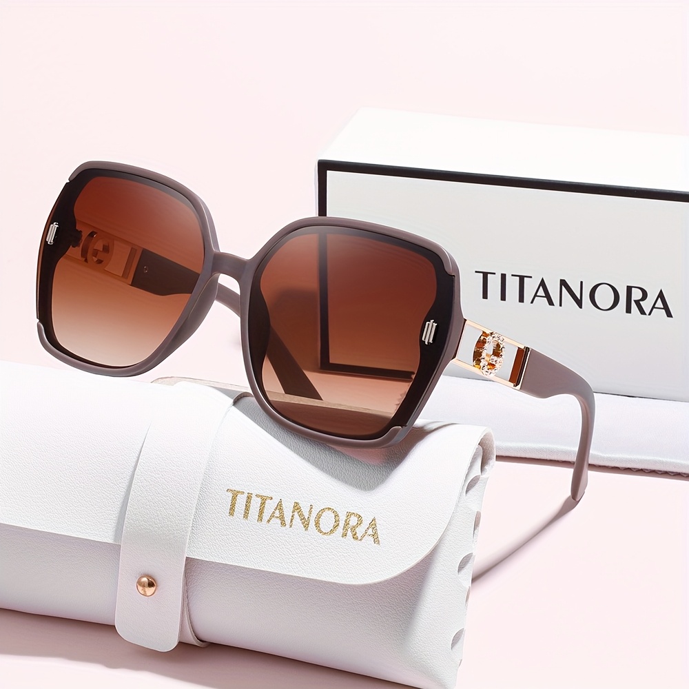 Luxury Golden Hinges | Unisex, Perfect For Casual Wear. Oversized Square Fashion Glasses - Stylish Cream With Case And Cleaning Cloth.