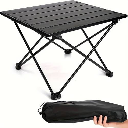 1pc portable foldable camping side table multi functional beach table small picnic backpack table suitable for outdoor cooking bbq hiking boating travel 15 5 inches l x 13 6 inches w x 11 4 inches h