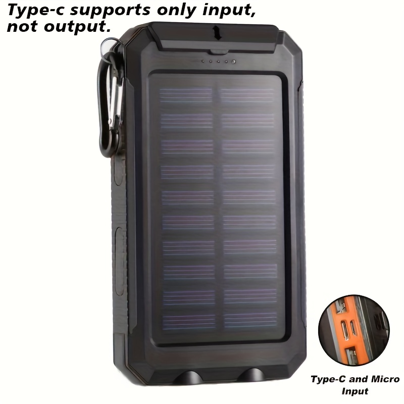 20000mah usb portable charger solar power bank, camping external backup battery dual 5v usb ports output, for cell phones, mobile devices, travel backup battery, built-in dual   flashlights,   for festival Product details 0