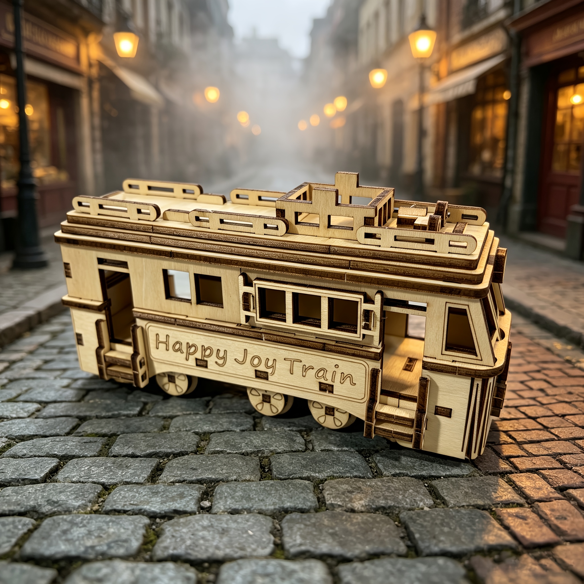 3D Wooden Vintage Trolley Model Kit