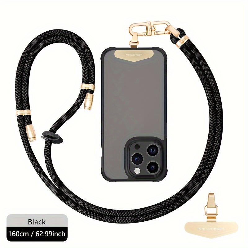 

Adjustable Crossbody Phone Case With Detachable Polyester Lanyard | Retractable & Adjustable Strap With Metal Clip For Universal Fit | Multi-gender Neck Strap Accessory