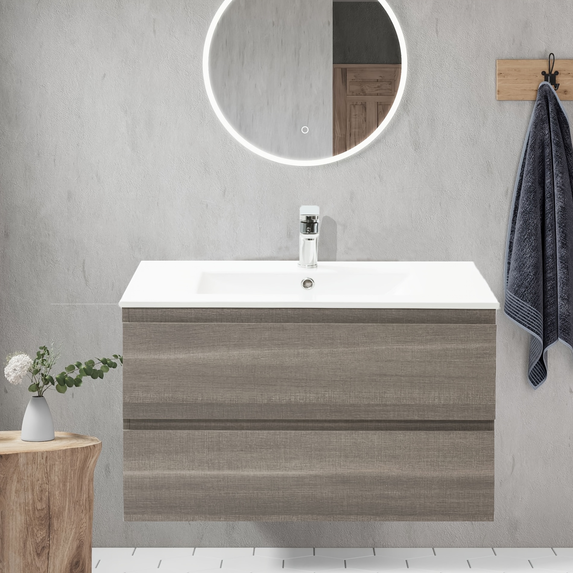 Bathroom Vanity Wall Mounted Floating Vanity Drawer View