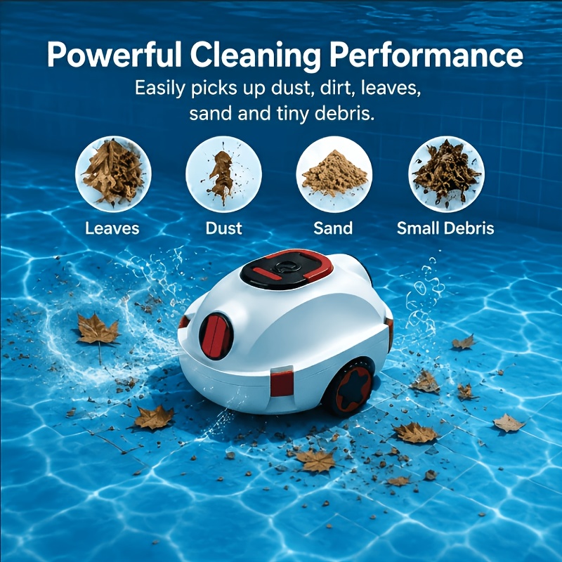 Inse Robotic Pool Cleaner, Easy Operation, Powerful Cleaning Performance, 20000pa Strong Suction With 2 Suction , 5200mah Battery For Long , 3.5l Large Capacity Filter Basket, Self-parking Feature