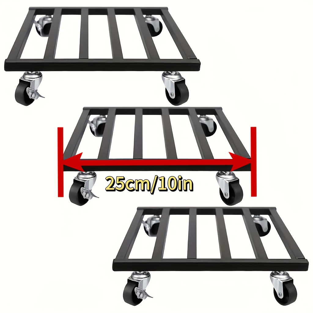 TEMU 3 Heavy Duty Metal Plant With Locking Wheels - 10" And 12" Square Frames For Indoor/outdoor Use, To 150 Lbs