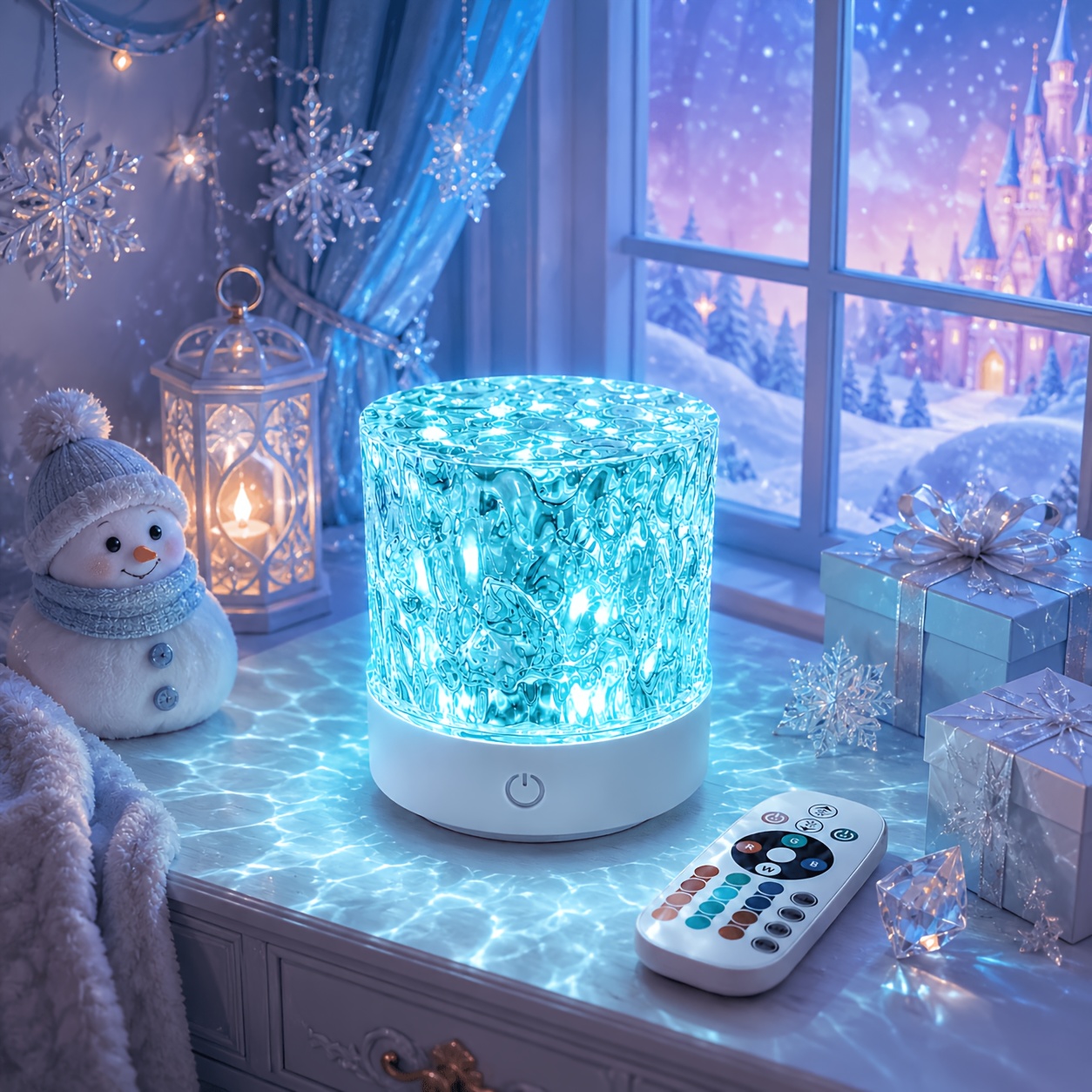 item picture 2026   usb powered   ripple projection smart light rotating multicolor light effect touch control color changing   cube mood light bedside tabletop decorative night light for bedroom romantic lighting ornament for room