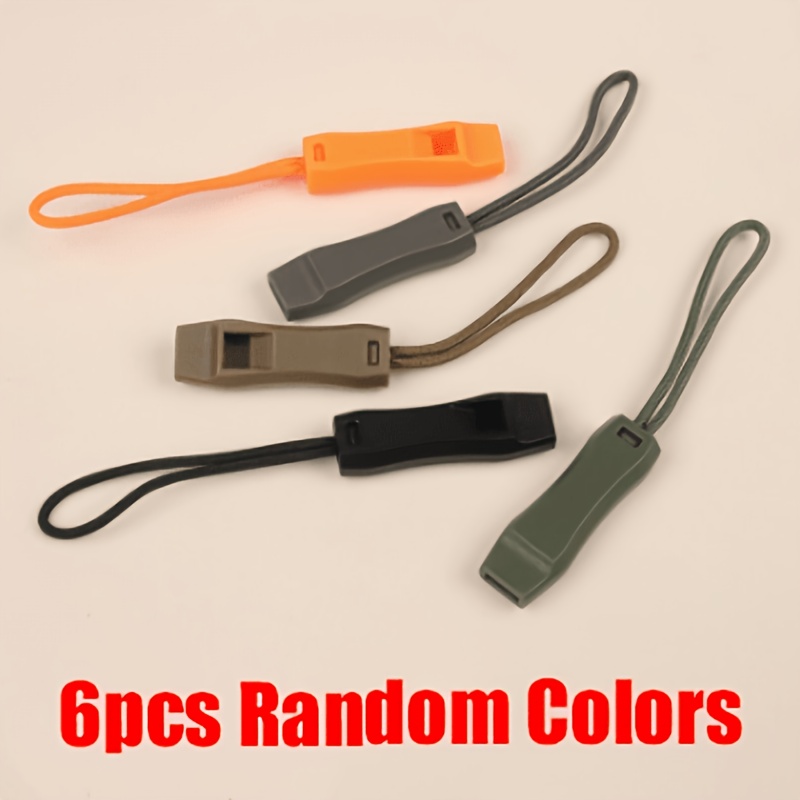 6pcs Outdoor Survival Whistle Set with Lanyard