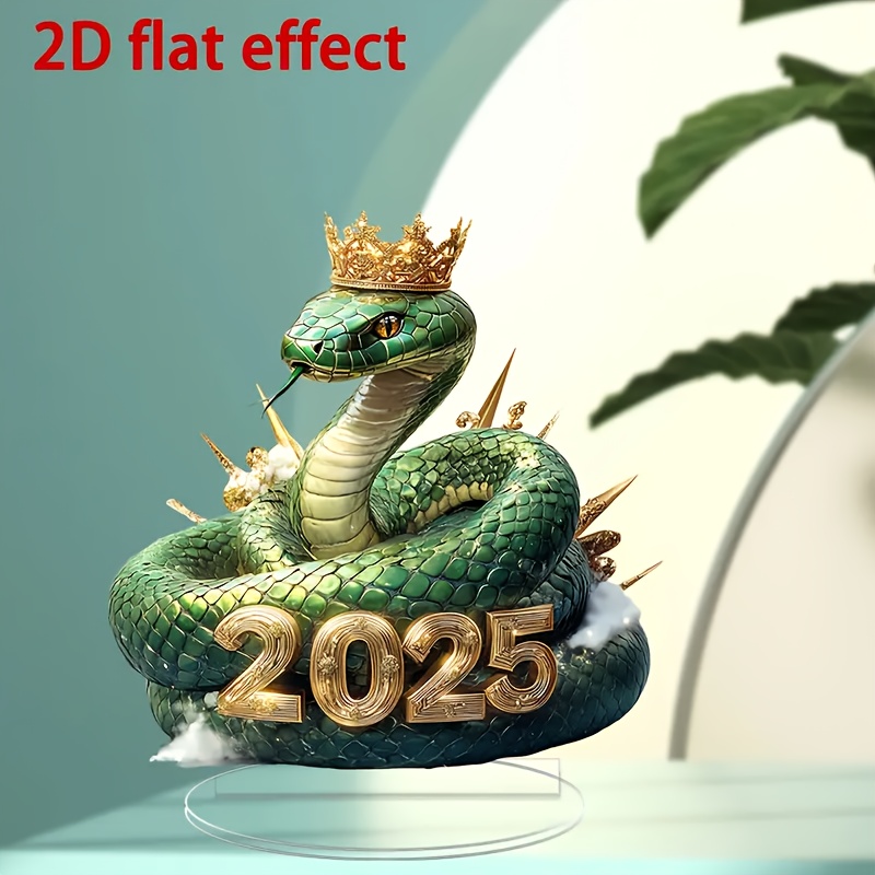 

Style 2025 Snake Acrylic Crystal Snake Decor Sign And Trophy, 2d Flat Effect, Multipurpose Tabletop Animal Theme Decor, Ideal For New Year, Valentine's, Christmas, Ramadan