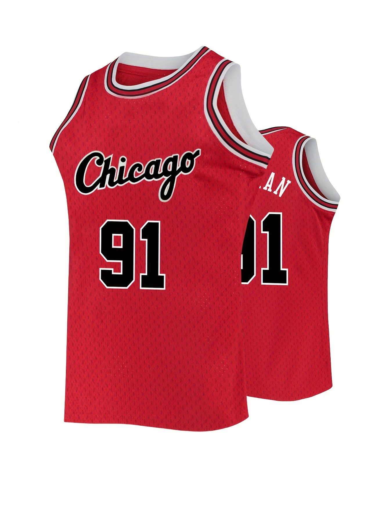 *'s 91 Mesh Basketball Jersey Breathable, Sleeveless with Details  Summer Sports Casual Wear, Basketball Gear