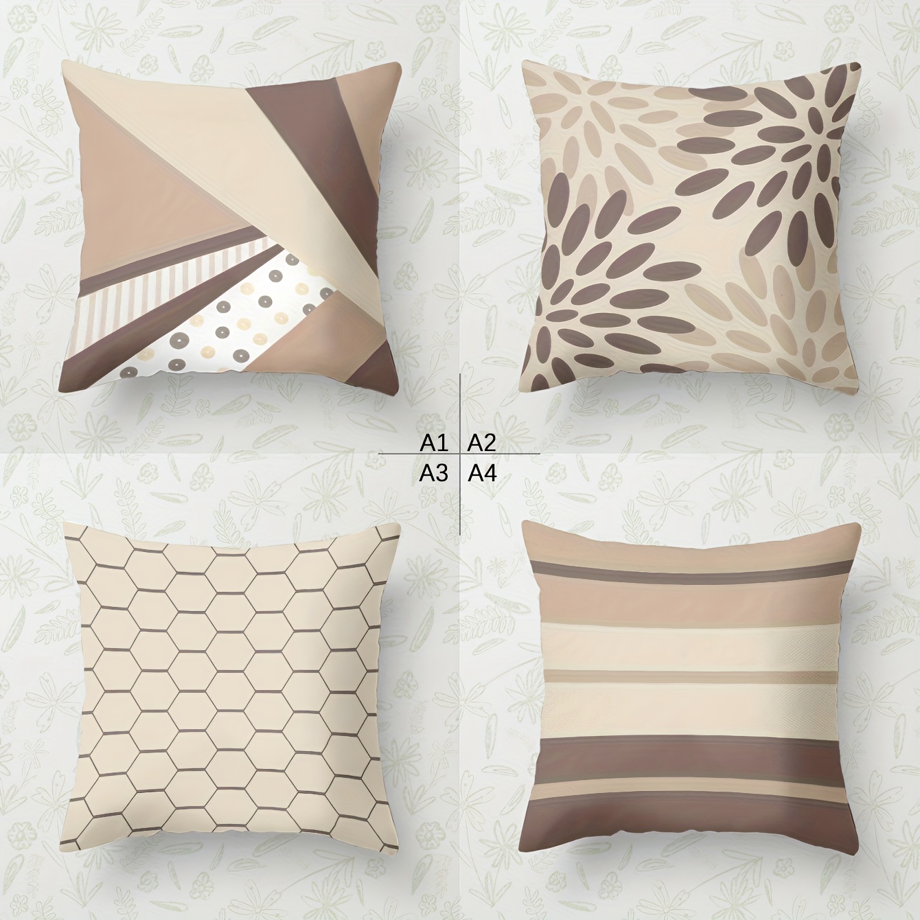 

Contemporary Chic 4pcs Pillowcase Set - , Single-sided Print, Sofa & Bedroom Decor, Machine Washable, No Insert - 17.7"x17.7" & 15.7"x15.7