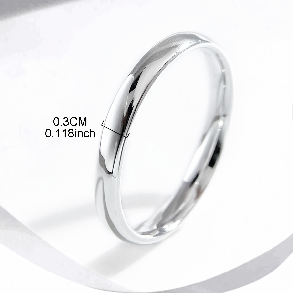 Women's 0.118inch Wide Plain Circle Ring, Engagement