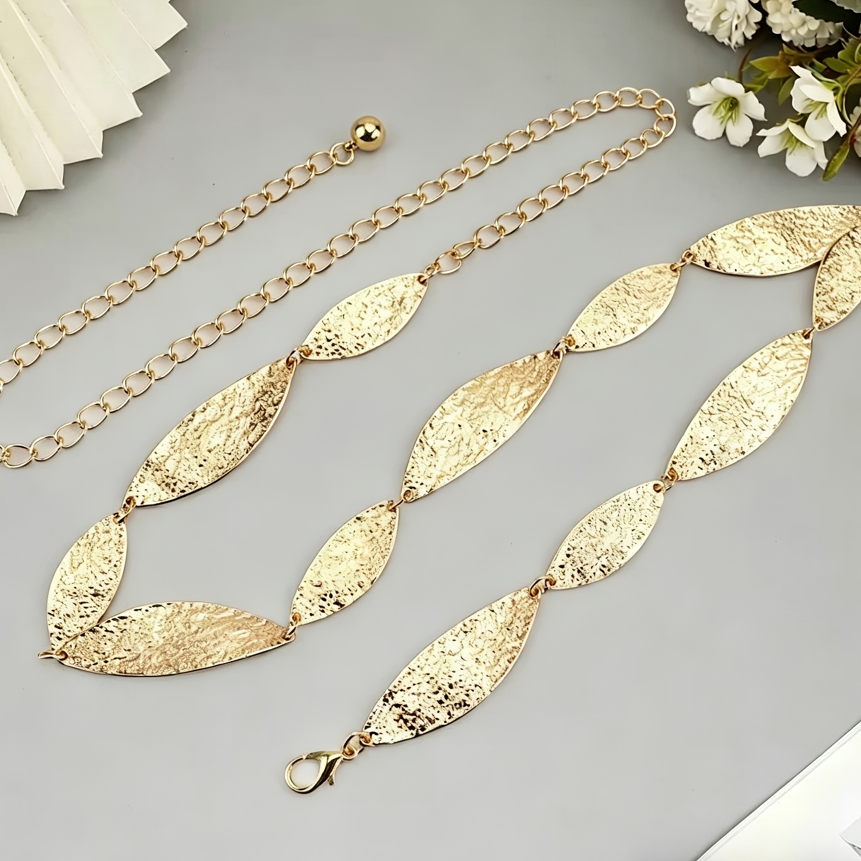 TEMU Leaf Accessory Dress Fashionable Niche Design Sense Belt Chain
