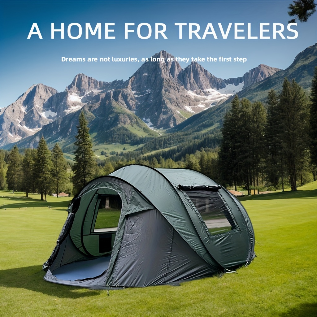 A quick pop-up tent, camping tent, 2 doors and 2 windows, family tent, hiking tent, beach tent, fishing tent, travel essential tent, suitable for camping hiking and traveling, Christmas gifts